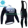 Homme Tenue Cycliste Manches Longues et Collant à Bretelles Hiver Thermal Fleece Scott Sram 2023